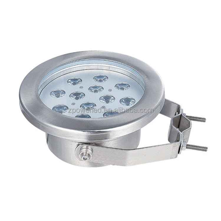 Polished Stainless Steel 304 Housing Waterproof IP68 12W DMX RGB Underwater Pool Fountain Spot Light