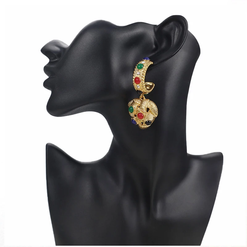 New In Vintage Earrings For Women Bohemia Gold Plated Earring Cute Gold Heart Drop Earrings