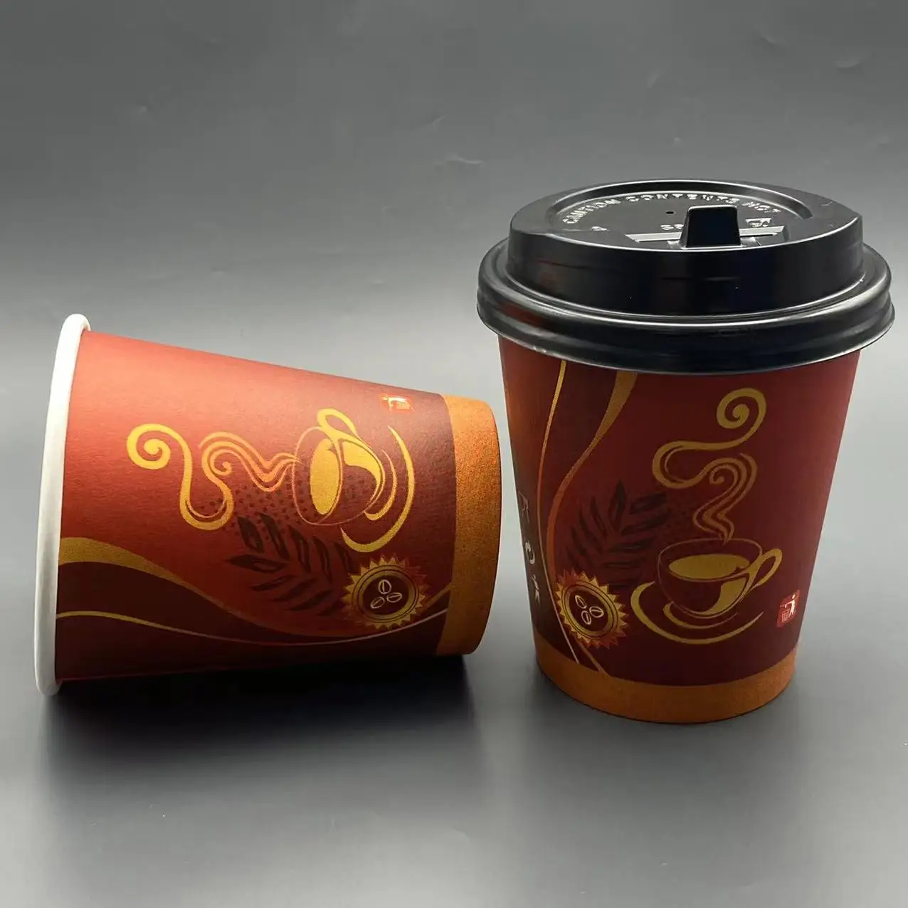 Customized Single Wall Coffee Print Paper Cup Eco-Friendly Drinkware PE Paint Coat Hot Coffee Crafts Paper Coffee Cup