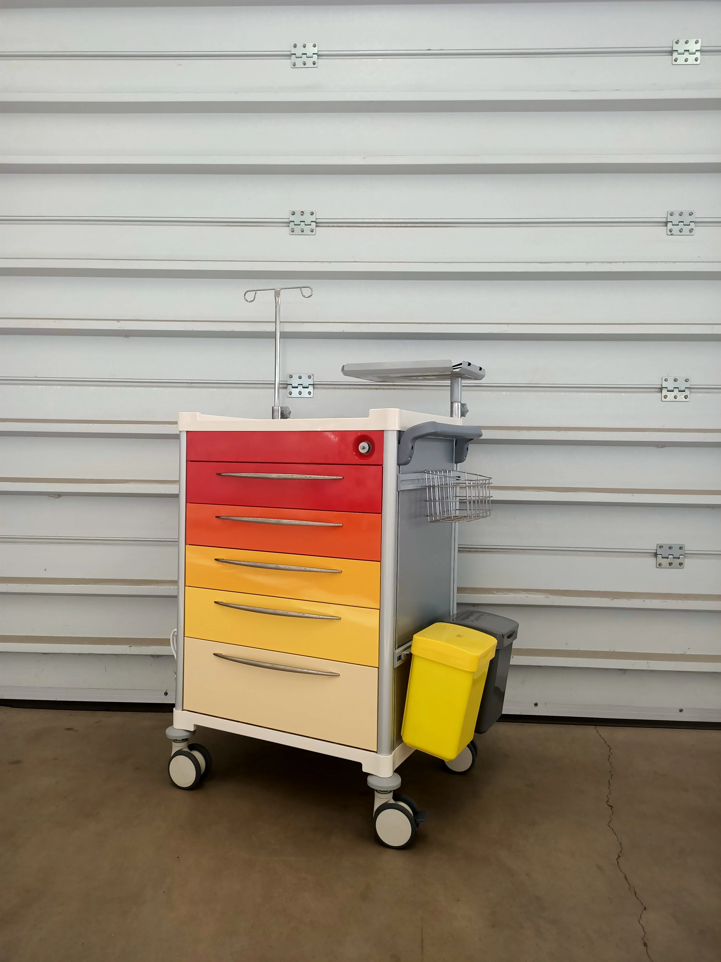 Medical Equipment Medicine Storage Transportation Best price ABS Top Table Customized Rescue Crash Cart Emergency Trolley