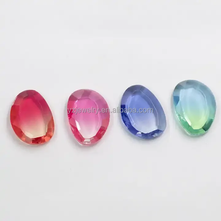 YZ Jewelry Loose tourmaline Fusion stone Multicolor  Mix shaped Fusion Glass stone of Fusion Stone Jewelry