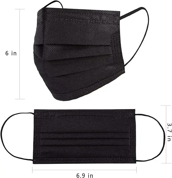 50 PCS Blue Disposable 3 Ply Filter Protection Face Mask Customized Breathable Comfortable Nose