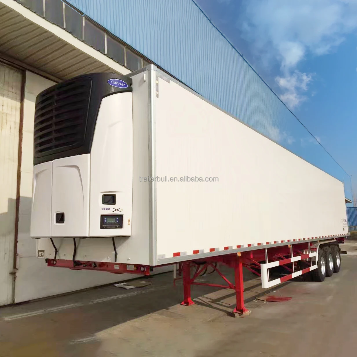 40ft 2 Axles FRP Coated PUR Semi-Trailer Thermoking Carrier with Refrigerator Units for Fresh Fruits and Frozen Meat