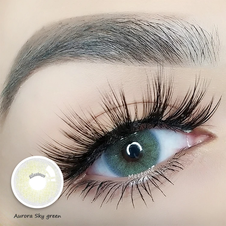Meetone Aurora new 2021 sky green whole sale one tone silicone contact lenses