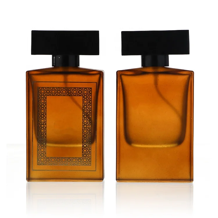 Custom Logo Square 50ml Glass Parfum Perfume Bottle Men Cologne Spray With Black