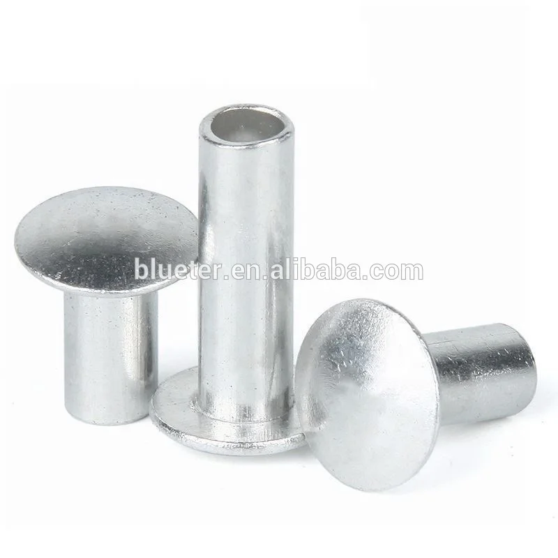 Aluminum alloy 2A10  2117 7075 6082  5052 oval / truss head semi tubular full hollow rivet DIN 7340 for car