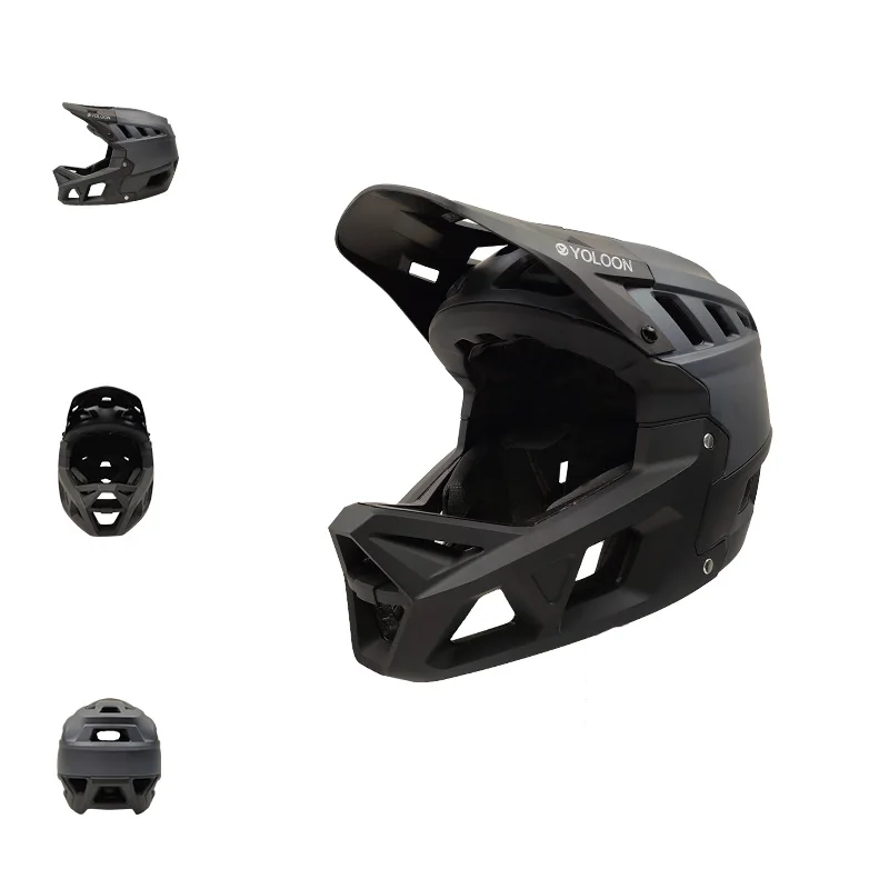 Yoloon EN1078 Outdoor Sports Custom Full Face MTB Bike Helmet For Enduro Aullt Unisex Protection Downhill Full Face Bike Helmet