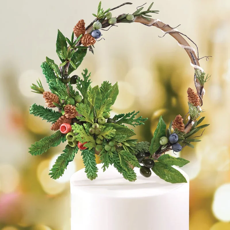 Silicone Sugarcraft Mold Leaf Foliage Christmas Tree Pineal Cone Resin Tools Cupcake Fondant Cake Lace Decorating Baking