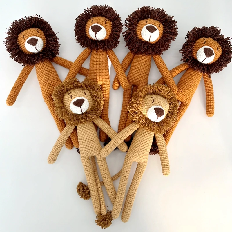 Creative 100% Cotton Handmade Kids Toys Lion Crochet doll Amigurumi