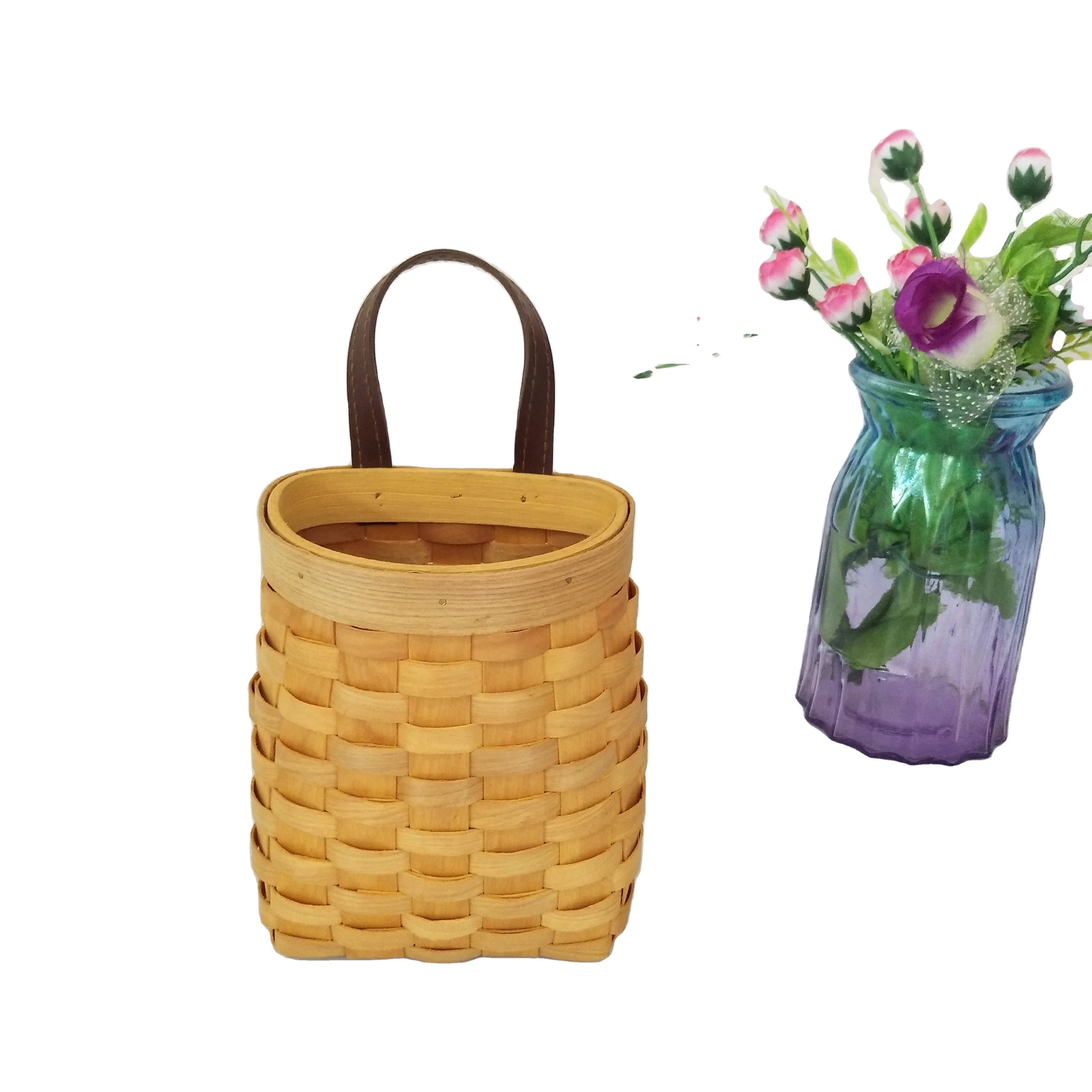 flower basket Hand - held woven flower basket decorative photo props basket