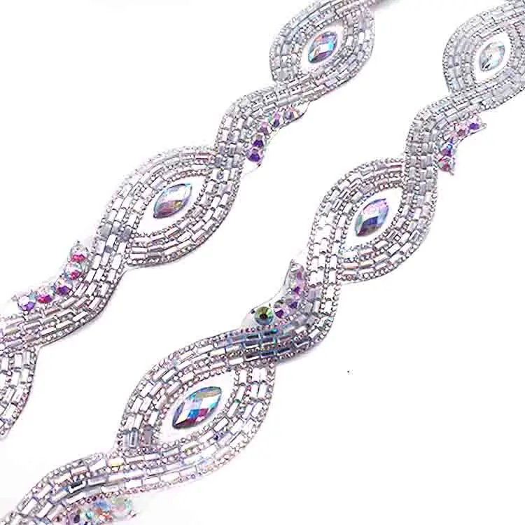 customized carnival costume manufacturer jewelry rhinestone trimmings clothing diamond chain trims