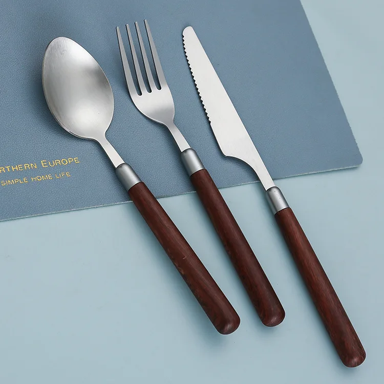 Stainless steel tableware high appearance level Western steak knife fork spoon Domestic Western pasta dessert spoon