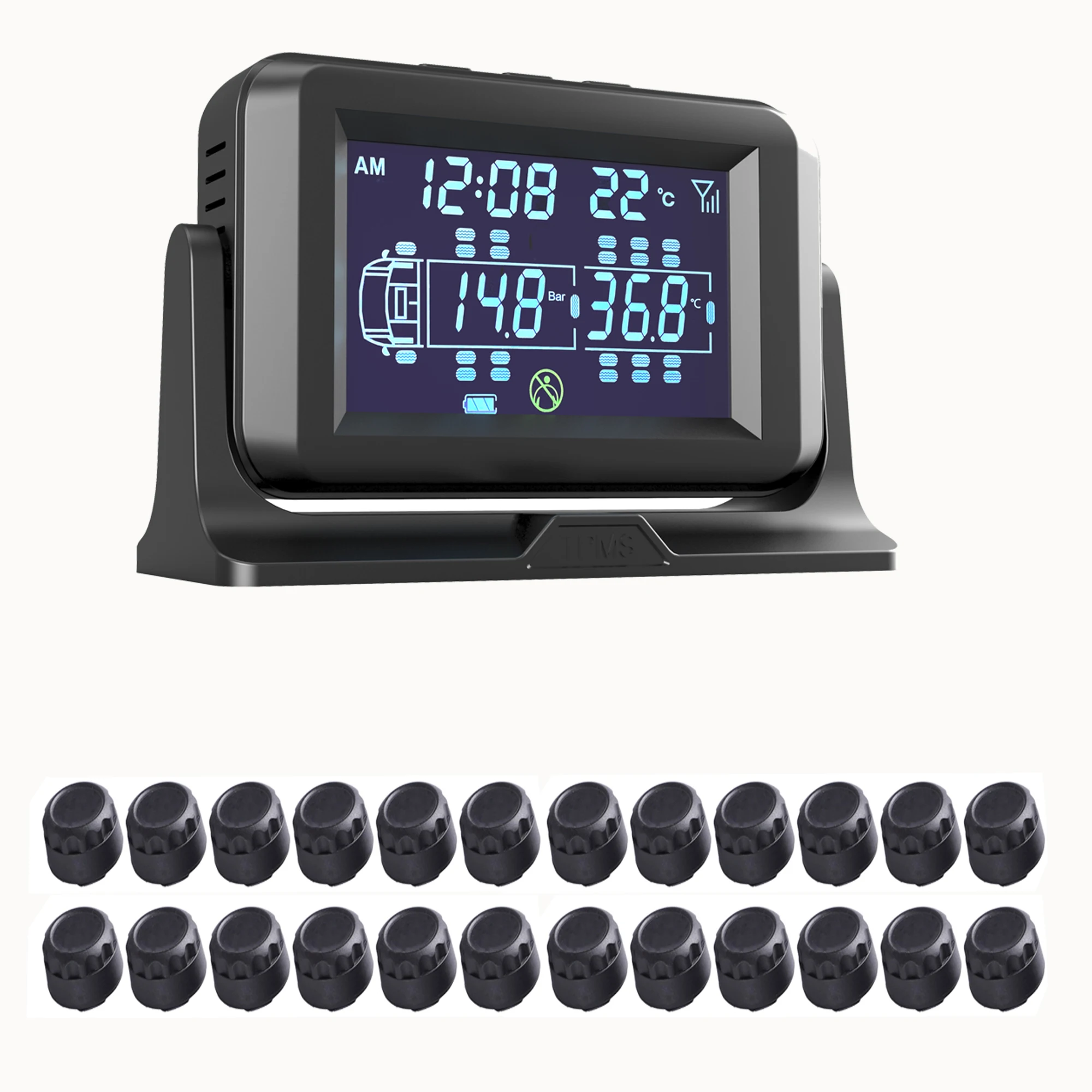 High precision  Real Time Tire Pressure Monitoring System  6-24 wheels Truck TPMS   External Sensor Internal