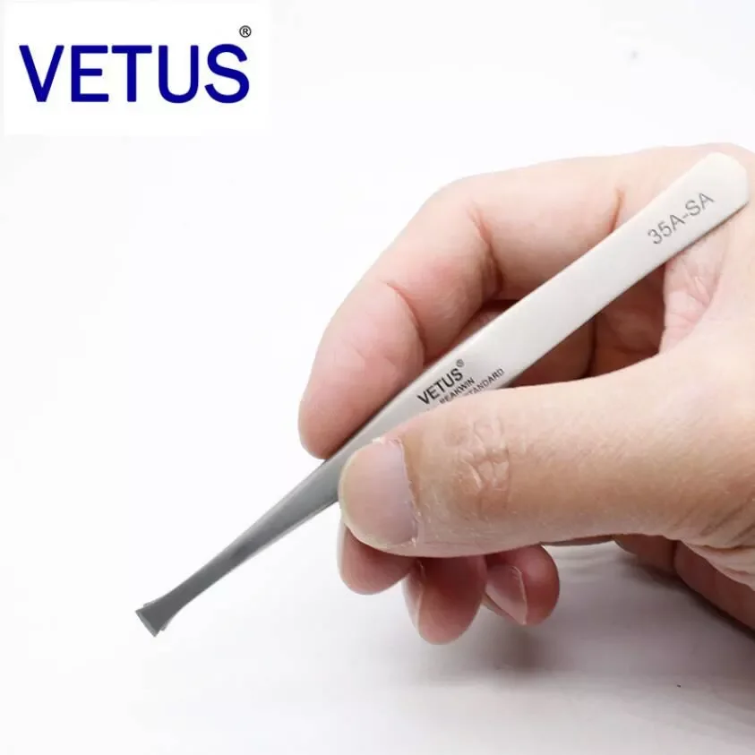 33A-SA 120mm ESD Stainless Antistatic Tweezer With HRC40 Hardness/Handmade Volume Tweezers Collection/Stainless Steel Tweezers