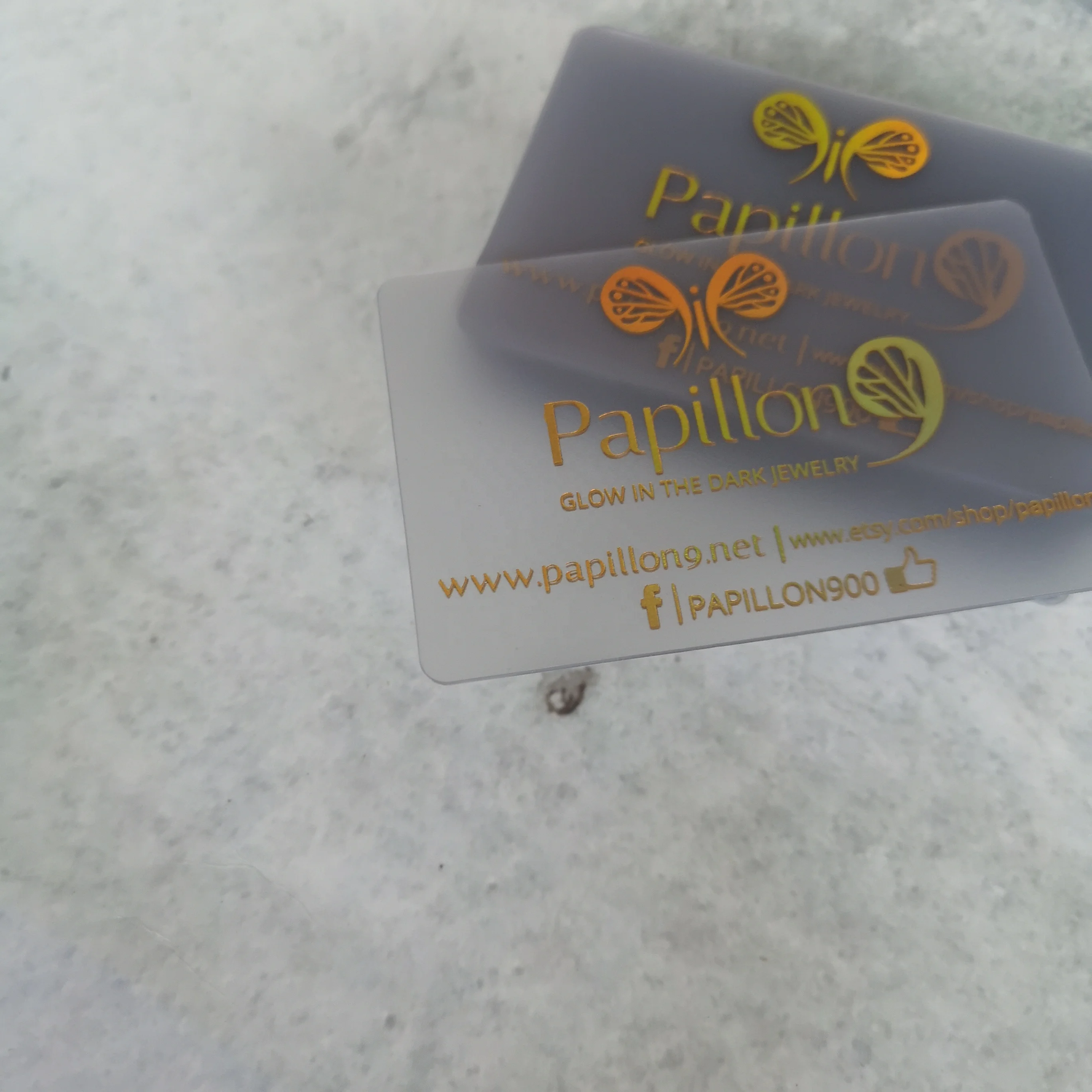 Customised pvc holographic gold foil printing transparent/frosted plastic business cards with logo