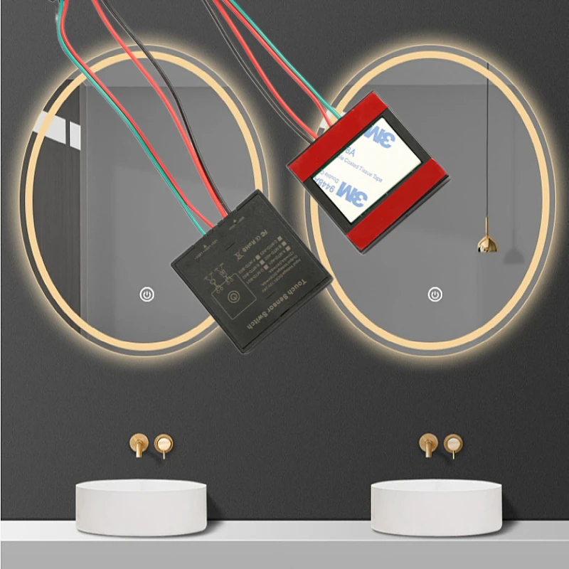 FICLUX Smart Makeup Bathroom Salon Wall Mirror Touch LED Light Controller 12V 24V Touch Panel Dimmers On off Sensor Switch