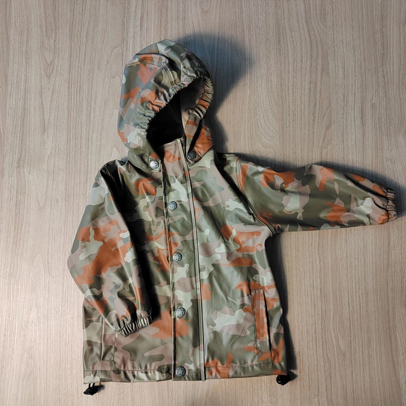 Custom Child 100% Polyester Waterproof Cute Printed Raincoat Kids Puddle Suit Baby Raincoat