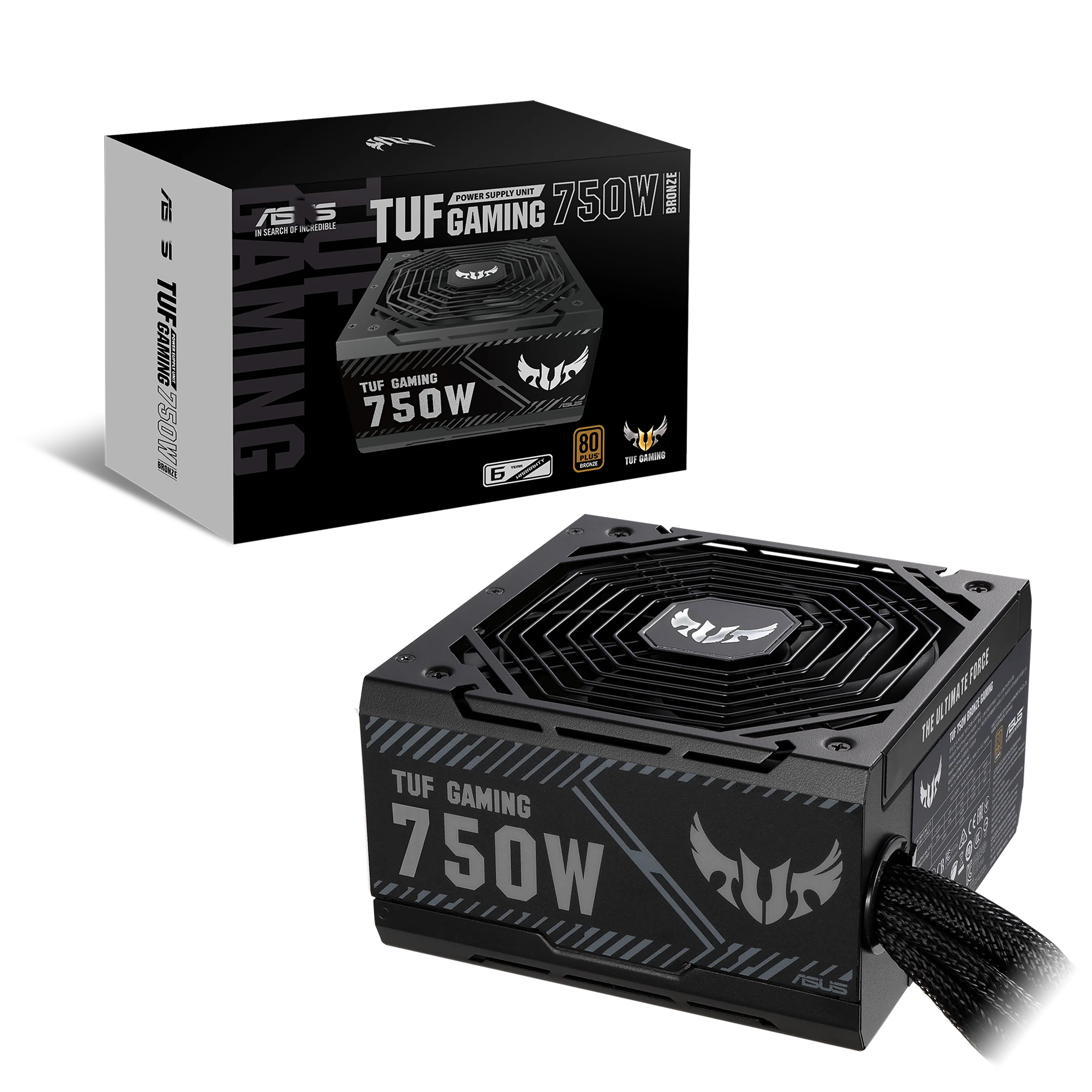 AS US PC ATX POWER SUPPLY UNIT TUF 750B-GAMING GAMING Computer power supply TUF Gaming 750W Bronze PSU leads in durability