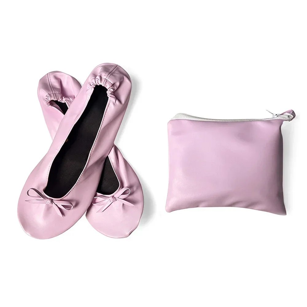 Women Shoes Flats Portable Fold Up Ballerina Flat Shoes Roll Up Foldable Ballet After Party Shoes For Bridal Wedding Party Favor