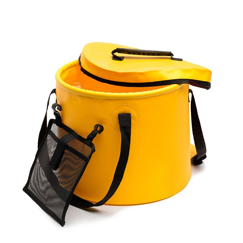 Fashion multi-color high quality eco-friendly plastic fishing seau pliable folding bucket