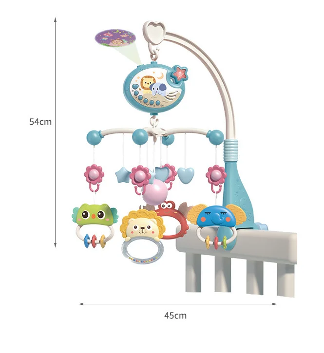 Konig Kids Jouet Pour Enfant Timing Baby Musical Crib Mobile With Star Projector Lights Music Box &Rattle Musical Baby Mobile