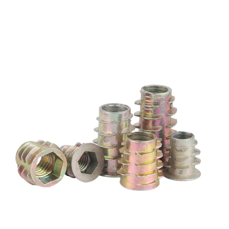 Hot Sale galvanized countersunk head wood insert nut hex socket internal and external thread hexagon nut