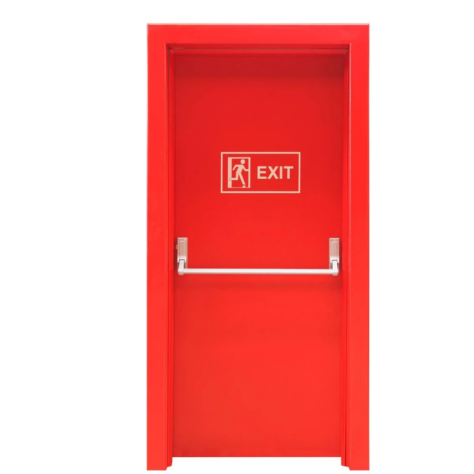 New Product Strong Quality Factory Direct Supply School Cinema Exterior Steel Fireproof Door With Push Bar