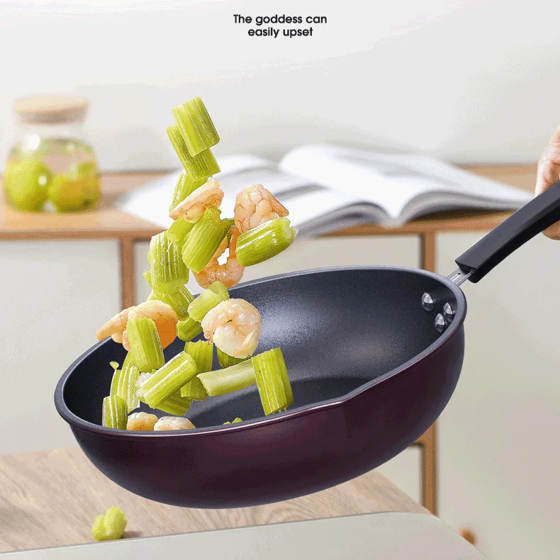 Wok Pan Nonstick 12.5 Inch Skillet Frying Pan with Lid Wok Pans for Cooking Electric, Induction & Gas Stoves, Oven Safe