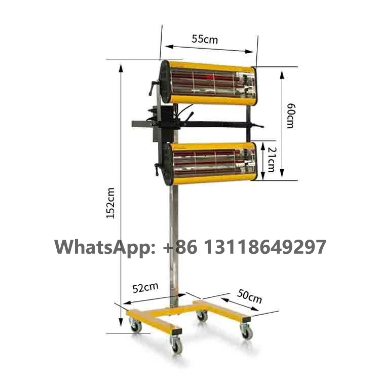 Digital Display Car Maintenance Infrared Dryer Heater for Paint Light Car Body Repair Panel Infraraed Lamp Garage Equipment
