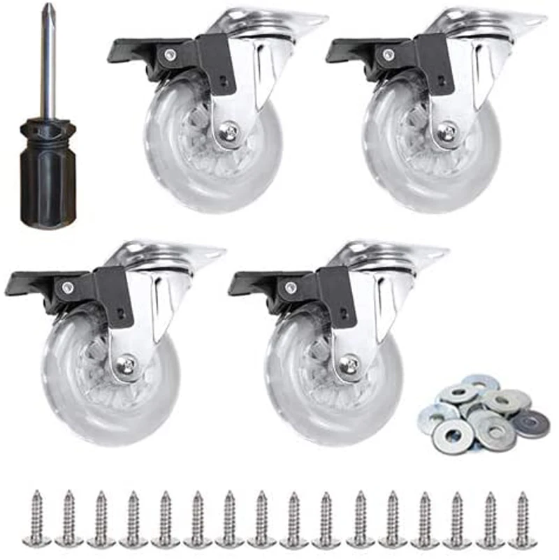 1'-3' PU furniture Universal Caster OEM ODM Office Chair Caster Wheels without Brake