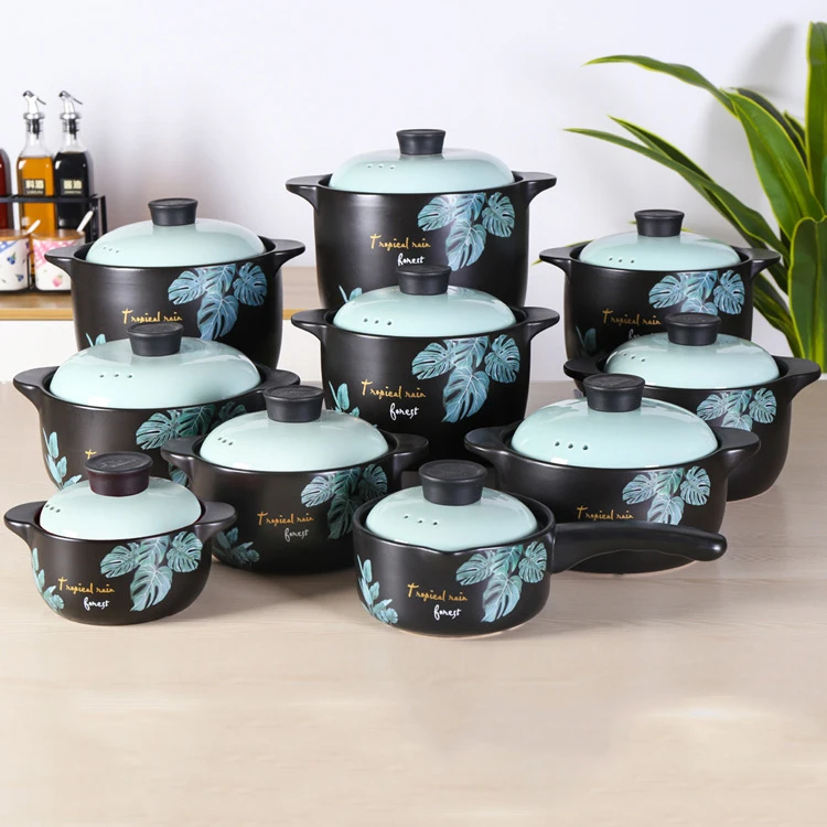ceramic pots with lids Source factory-Chaozhou blue flower big capacity soup porridge ceramic casserole pot kitcpots and panshen