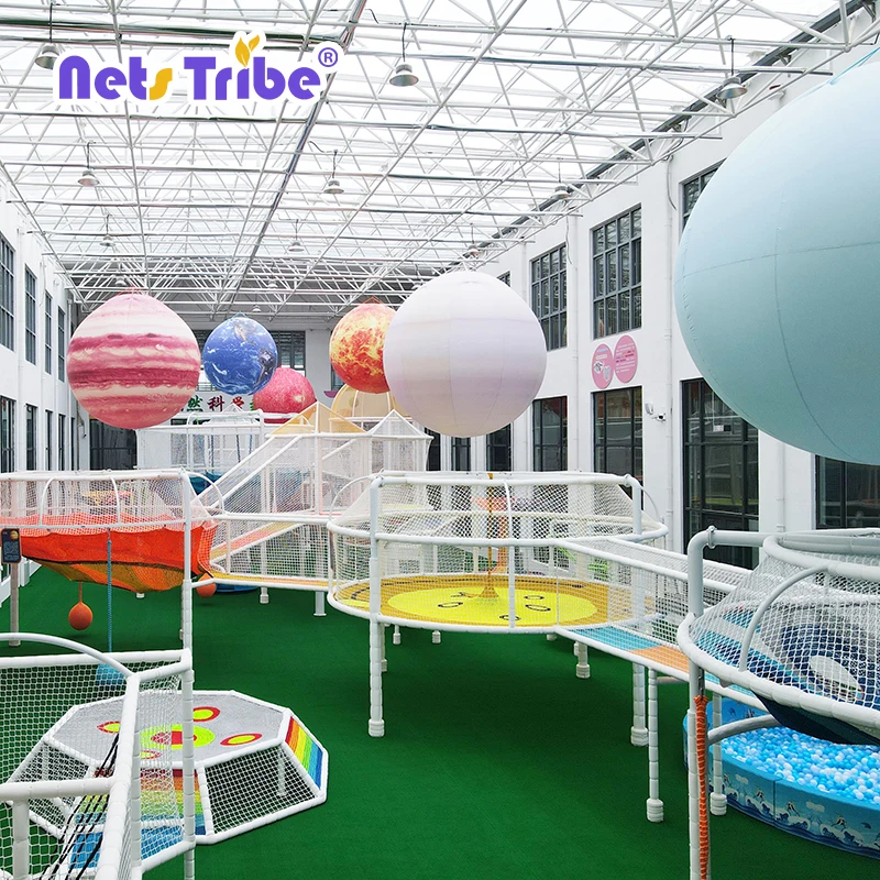 Indoor Soft Play Equipment for Kids Nylon Rope Crocheted Mesh Climbing Nets for Amusement Parks and Play Games