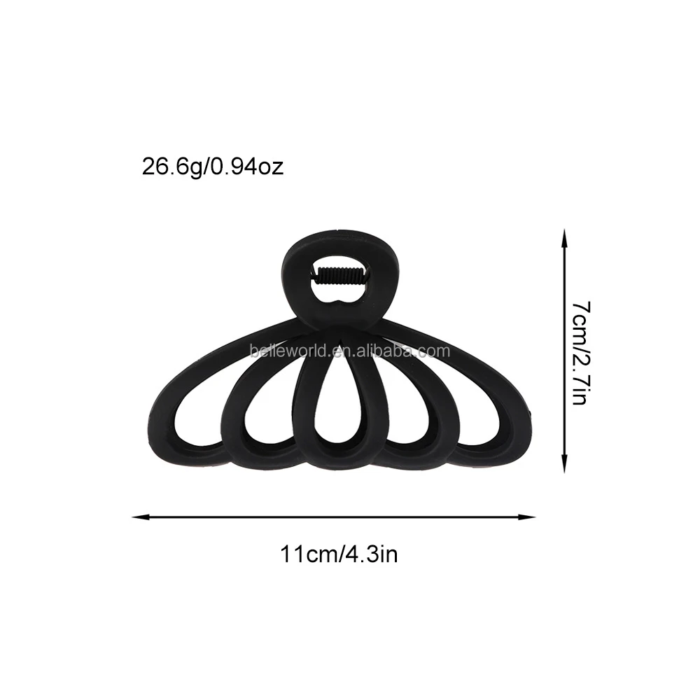 BELLEWORLD bulk premium hair clamps accessories 11cm 1pcs korean coffee beige matte geometric large hair claw clip acrylic