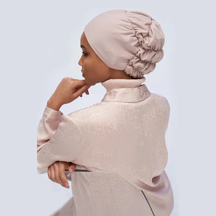 2021 New Unique Style Wear Comfort Cap Adjustable Hijab Caps Volumizer Luxury Stretchy Satin Lined Under Scarf