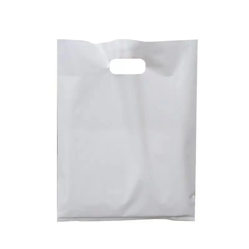 YC White Thickness Print Design Eco-Friendly Die Cut Bag Supermarket Carry Gift Shopping Handle Recyclable Plastic With Logo