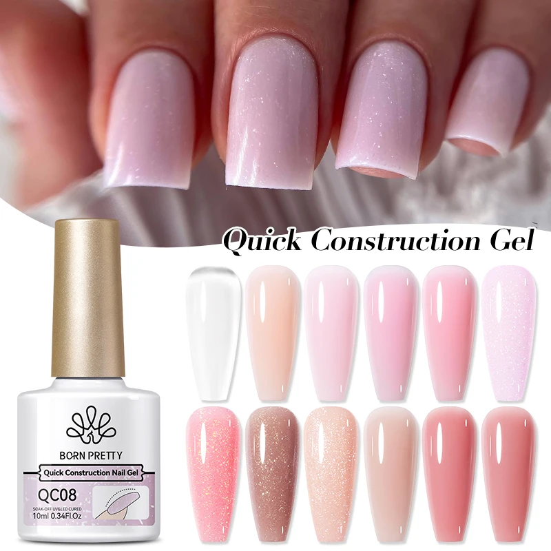 BORN PRETTY Private Label Quick Building Gel Liquid No Heat Clear Jelly Color Biab Nail Gel Builder in Bottle for Nail Extension