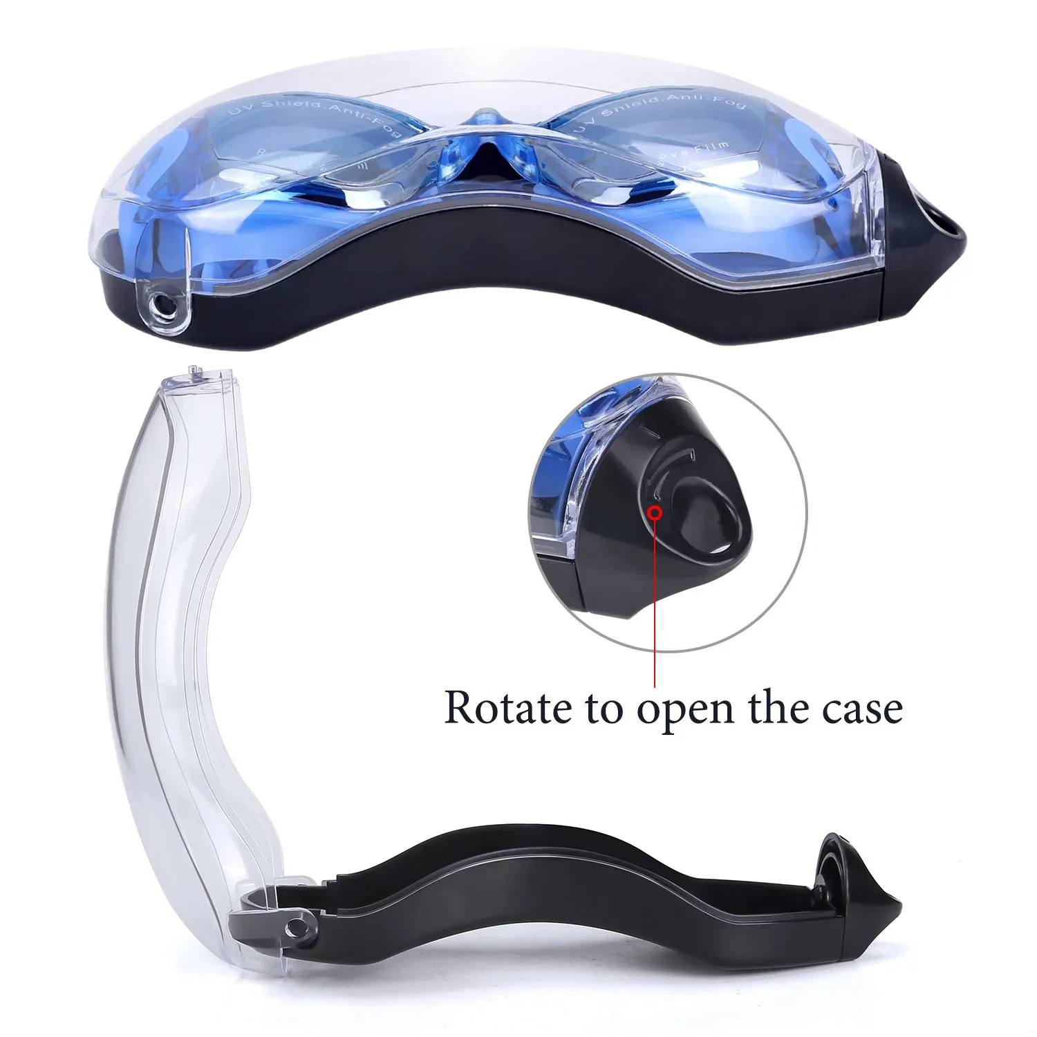 Wholesale Kids Swimming Goggles Adjustable Silicone Frame Navy Blue Anti-Fog UV Protection Lenses Anti-Reflective Features