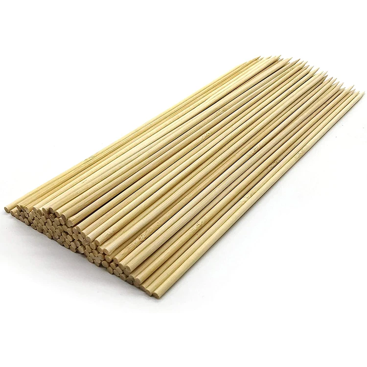 
Wholesale Disposable Bbq Party Natural Garden Round Bamboo Sticks 