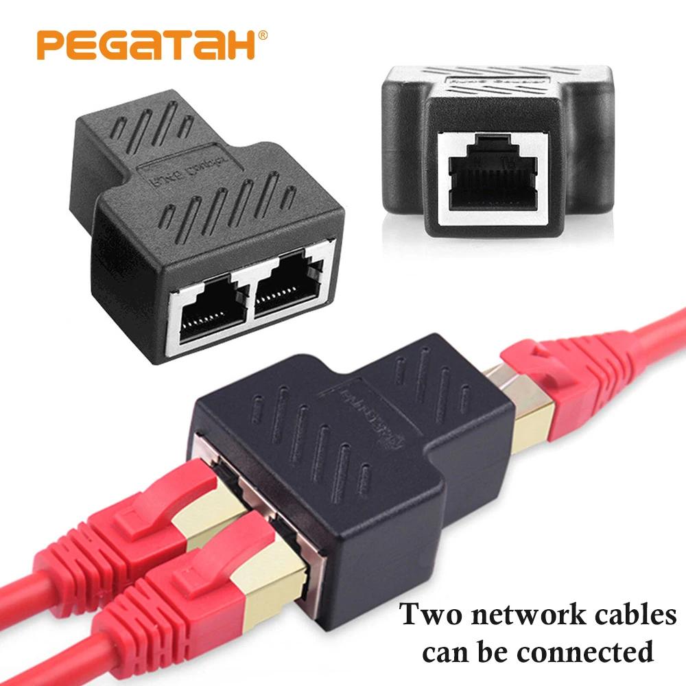 Разветвитель сетевой Ethernet Rj45 с 1 на 2 каналами двойной переходник соединитель