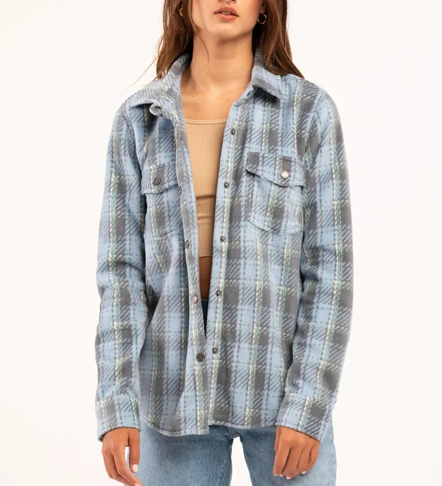 Wholesale Womens Custom Plaid Flannel Shirt Long Sleeve Cotton Flannel Shirts For Women
