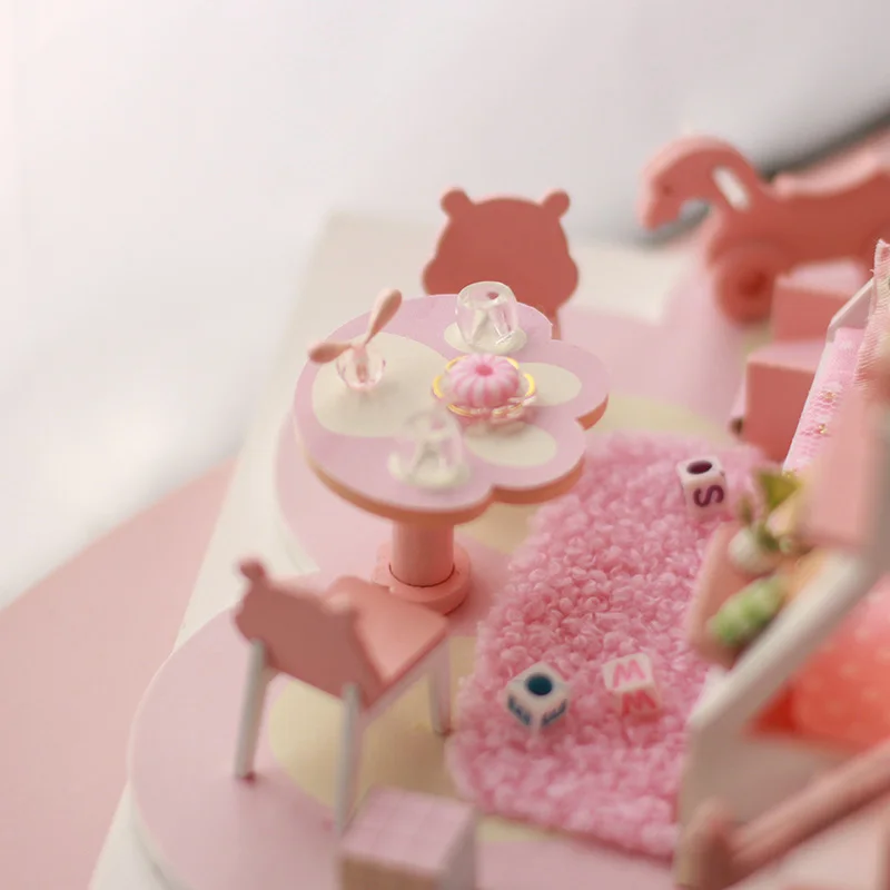 Know Me Bear Workshop Cute Animals Series Wood Doll House Diy Craft