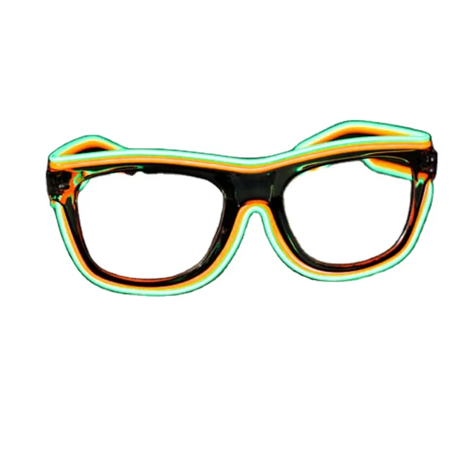 Самые продаваемые мигающие светодиодные очки EL для вечеринки двухцветные солнцезащитные с подсветкой