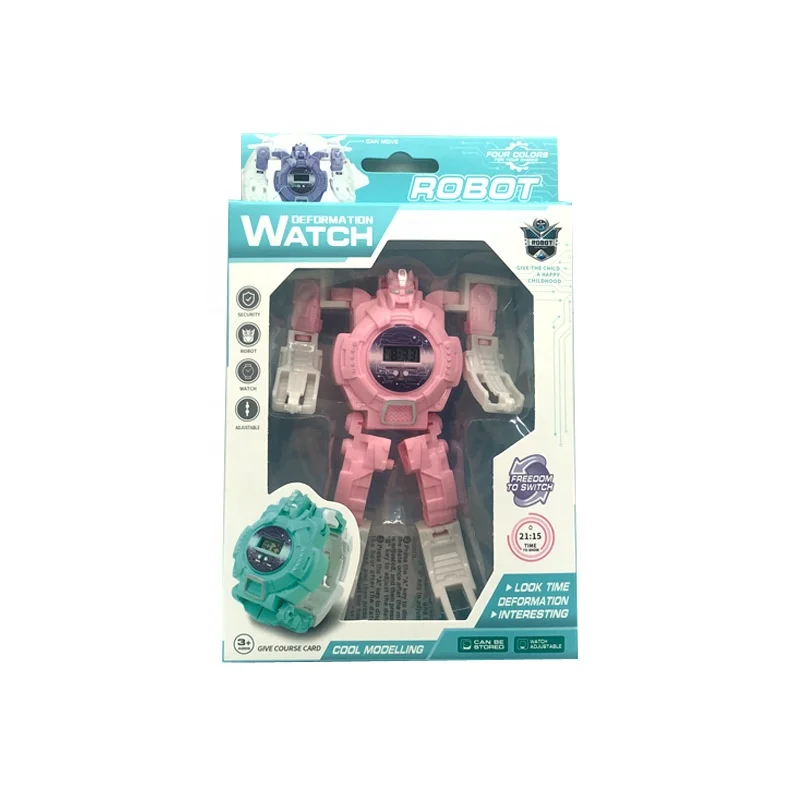 
Hot Sale Toy Electronic Cartoon Transformer Robot Child Digital Watch 