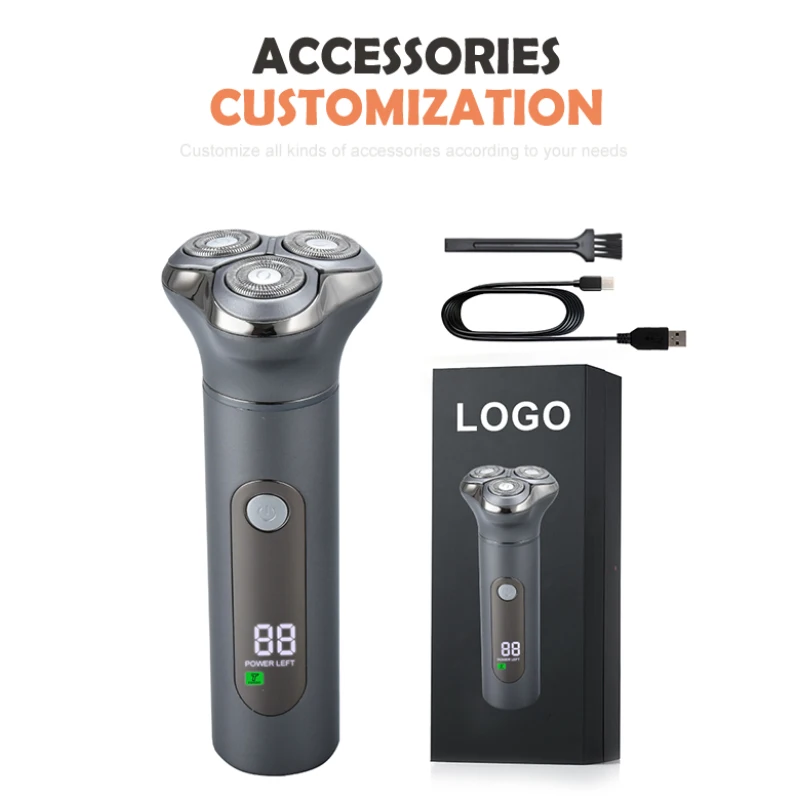 Gold Electrical Men Shaver Wholesale Face Razor Usb Cord Double Blade Foil Shaver For Men