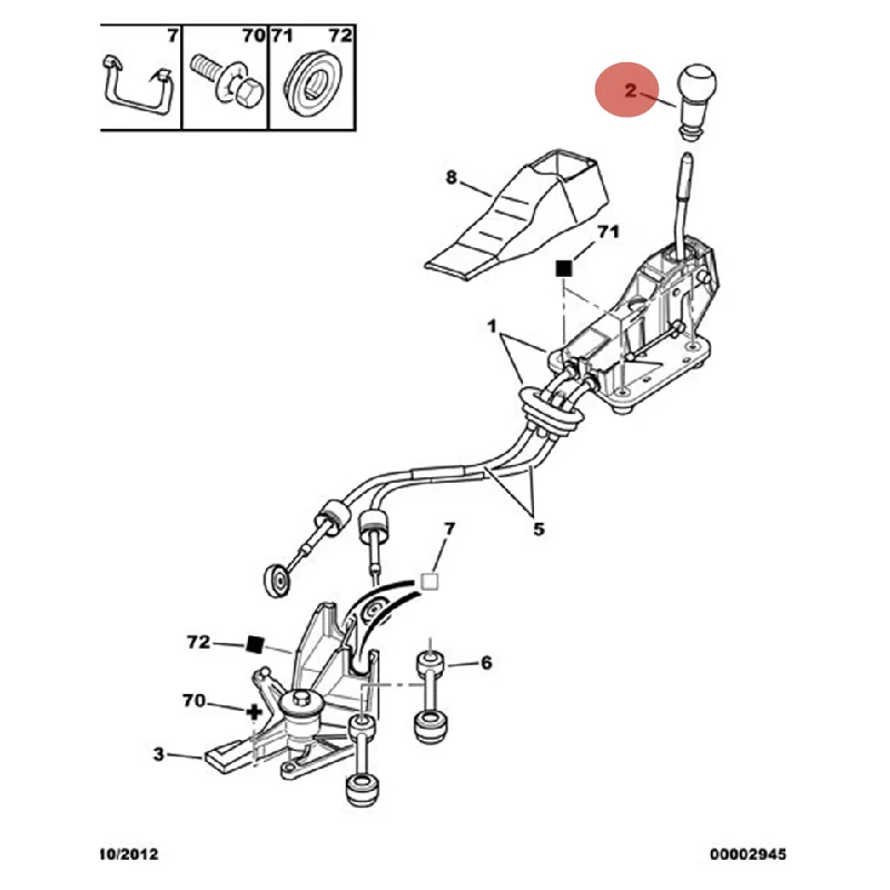 5-speed shift lever knob 2403CN For Peugeot 307 308 301 407 408 807 1007 3008 5008 Partner For Citroen C2 C3 C4 C8 C-Elysee Saxo