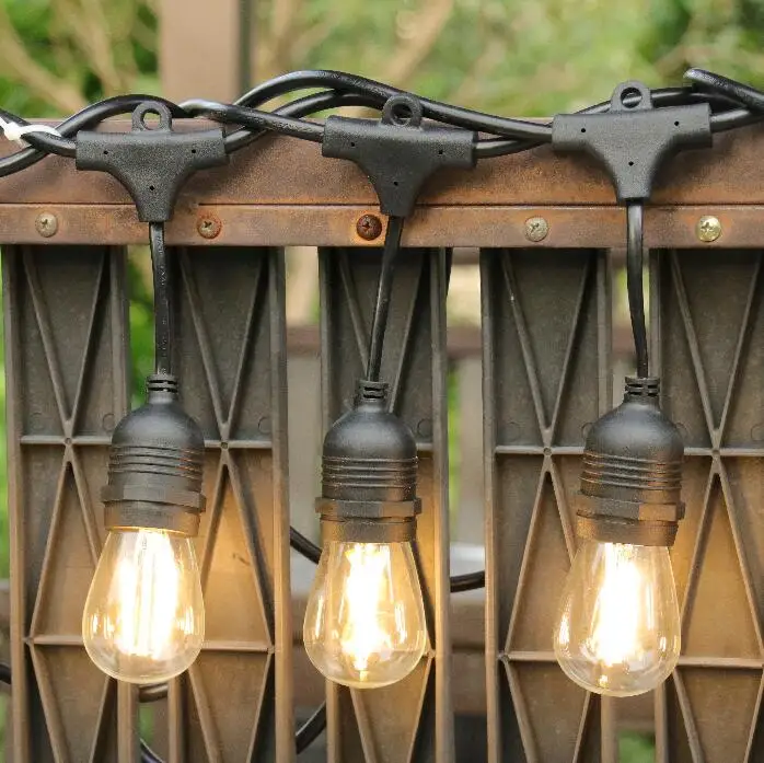 Holiday Wedding Transparent wire 10m e27 S14 LED bulb 0.5W IP65 waterproof patio garden outdoor cafe LED festoon string light
