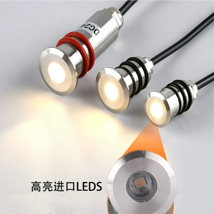 304 Stainless steel LED Mini In-Ground Well Light-Finger Size 1W3W 12V 24VDC IP67 Waterproof Recessed Marker Indicator Undergrou