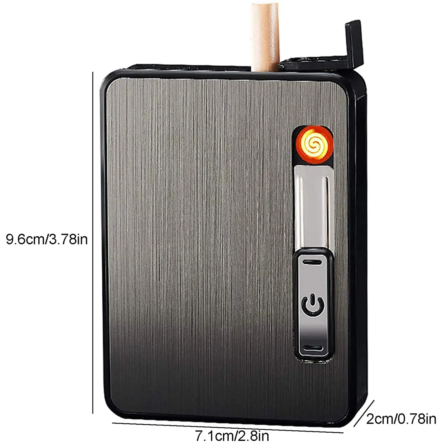 2-in-1 Automatic Rechargeable Cigarette Case Cigarette Lighter Flameless Lighter 10 cigarettes case