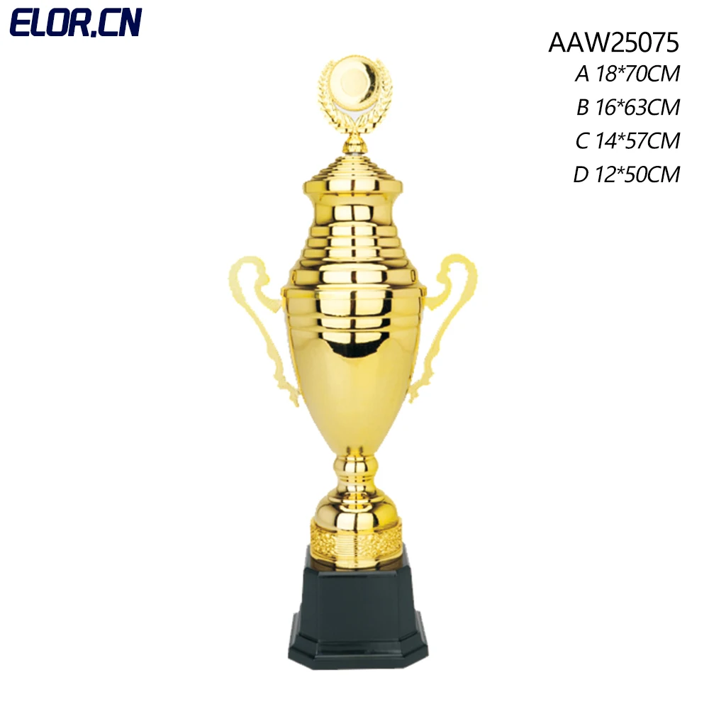 ELOR China Factory Custom Big Golden Ball Trophy Award Lower Price With Picture For Basketball And Football