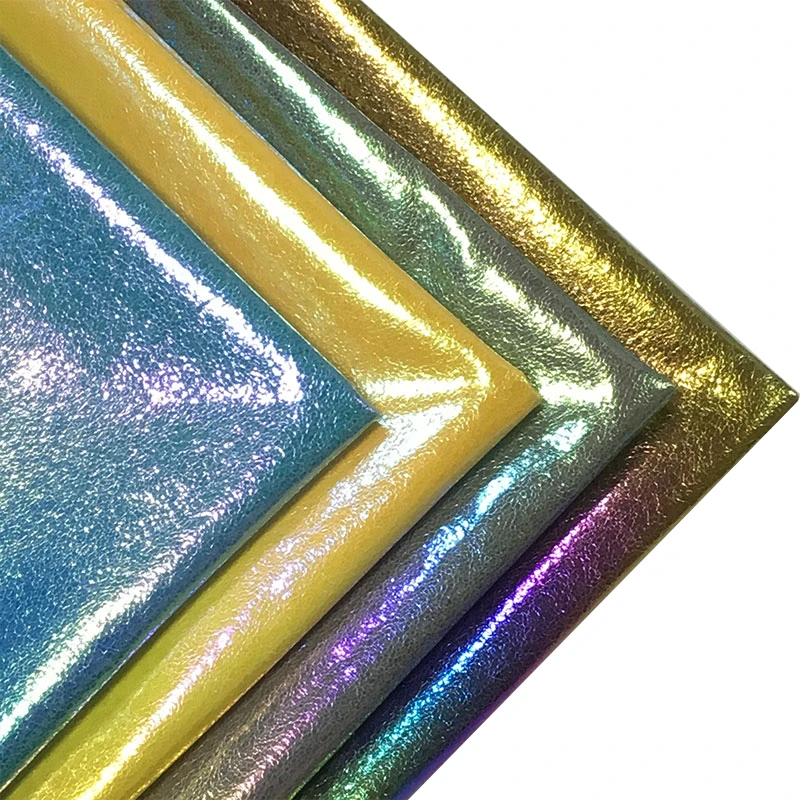Rainbow Burst Pattern Design PU Synthetic Leather Glossy Neon Colors Leatherette Fabric for Bags/Shoe/Backpack/Textile Accessory